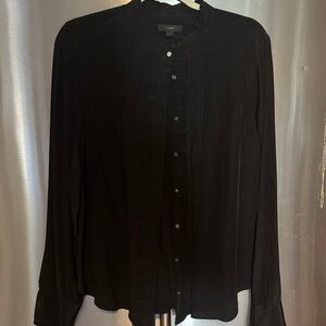 J. Crew Elegant Black Button-Up Blouse